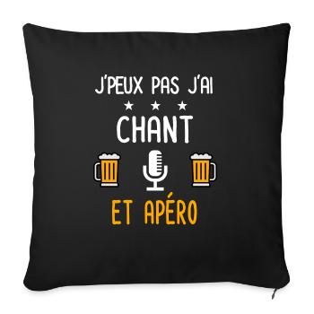 je peux pas chant MIC - Housse de coussin décorative 45 x 45 cm - noir - Devant