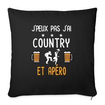 je peux pas country - Housse de coussin décorative 45 x 45 cm - noir - Devant