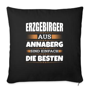 Erzgebirger aus Annaberg - Sofakissenbezug 45 x 45 cm - Schwarz - Vorne