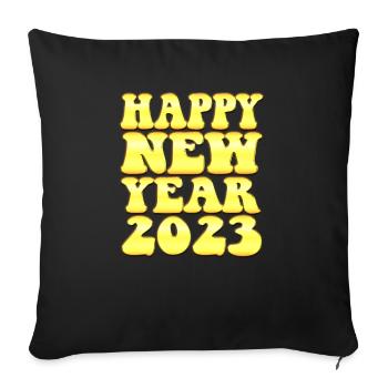 New Year Celebration 2023 - Happy New Year 2023 - Sofa pillowcase 17,3'' x 17,3'' (45 x 45 cm) - black - Front