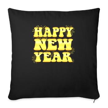 New Years Day Outfit - Happy New Year - Sofa pillowcase 17,3'' x 17,3'' (45 x 45 cm) - black - Front