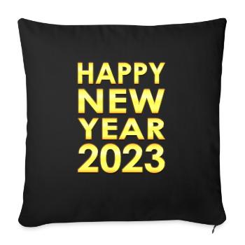 2023 New Year - New Year Countdown Party - Sofa pillowcase 17,3'' x 17,3'' (45 x 45 cm) - black - Front
