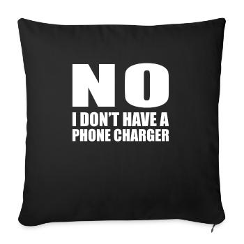 No I Don't Have A Phone Charger Bartender Shirt - Sofa pillowcase 17,3'' x 17,3'' (45 x 45 cm) - black - Front
