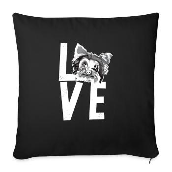 Yorkshire Terrier Yorkie Dog Cadeau - Housse de coussin décorative 45 x 45 cm - noir - Devant