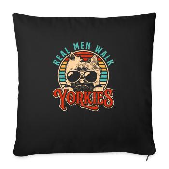 Yorkshire Terrier Yorkie Dog Gift - Sofa pillowcase 17,3'' x 17,3'' (45 x 45 cm) - black - Front