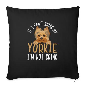 Yorkshire Terrier Yorkie Chien Cadeau - Housse de coussin décorative 45 x 45 cm - noir - Devant