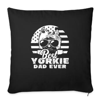 Yorkshire Terrier Yorkie Dog Gift - Sofa pillowcase 17,3'' x 17,3'' (45 x 45 cm) - black - Front