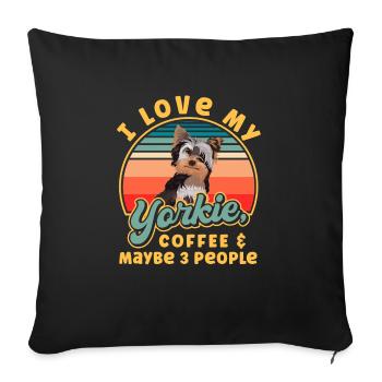 Yorkshire Terrier Yorkie Dog Gift - Sofa pillowcase 17,3'' x 17,3'' (45 x 45 cm) - black - Front