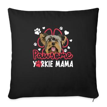 Yorkshire Terrier Yorkie Dog Cadeau - Housse de coussin décorative 45 x 45 cm - noir - Devant