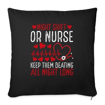 Night Shift Operating Room Nurse Heart - Sofa pillowcase 17,3'' x 17,3'' (45 x 45 cm) - black - Front