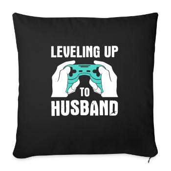 Monter de niveau au mari - Housse de coussin décorative 45 x 45 cm - noir - Devant