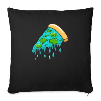 Flat Earth Society Flat Earther Pizza Lover - Sofakissenbezug 45 x 45 cm - Schwarz - Vorne