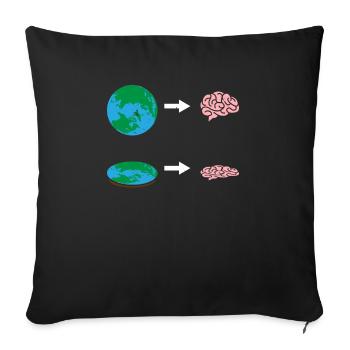 Flat Earth Society Verschwörungstheorie Flat Earther - Sofakissenbezug 45 x 45 cm - Schwarz - Vorne