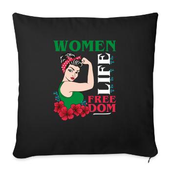 Women Life Freedom - Cute Iranian Women - Sofa pillowcase 17,3'' x 17,3'' (45 x 45 cm) - black - Front