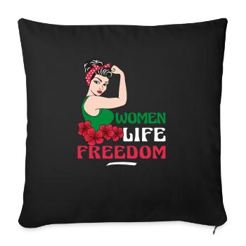 Women Life Freedom - Cute Iranian Women - Sofa pillowcase 17,3'' x 17,3'' (45 x 45 cm) - black - Front
