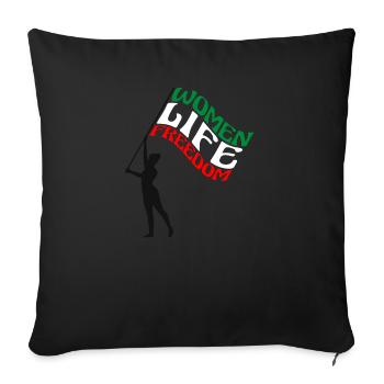 Cute Iranian Women - Women Life Freedom - Sofa pillowcase 17,3'' x 17,3'' (45 x 45 cm) - black - Front