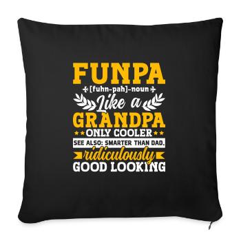 Funpa Definition Wie Ein Opa Nur Kühler - Sofakissenbezug 45 x 45 cm - Schwarz - Vorne