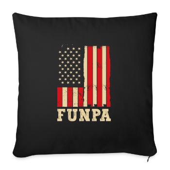 Funpa Us Flag Papa Opa Vatertag - Sofakissenbezug 45 x 45 cm - Schwarz - Vorne