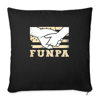 Funpa Us Flag Papa Opa Vatertag - Sofakissenbezug 45 x 45 cm - Schwarz - Vorne
