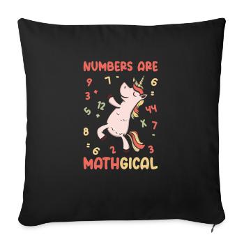 Math Number Lovers Mathematics Unicorn Teacher - Sofa pillowcase 17,3'' x 17,3'' (45 x 45 cm) - black - Front