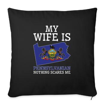 Rien ne me fait peur Pennsylvanian Wife - Housse de coussin décorative 45 x 45 cm - noir - Devant