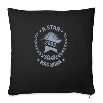 A star was born in 2003 - Sofa pillowcase 17,3'' x 17,3'' (45 x 45 cm) - black - Front