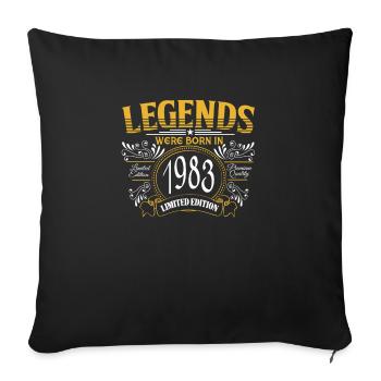 Des légendes sont nées en 1983 Don - Housse de coussin décorative 45 x 45 cm - noir - Devant