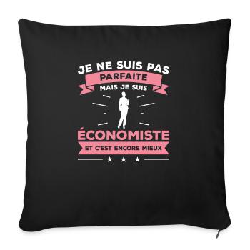 Je Ne Suis Pas Parfaite Mais Je Suis Économiste - Housse de coussin décorative 45 x 45 cm - noir - Devant
