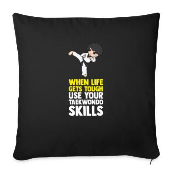 Taekwondo Martial Arts Gift Idea Tae Kwon Do - Sofa pillowcase 17,3'' x 17,3'' (45 x 45 cm) - black - Front