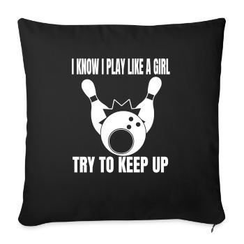 Bowling Gift Bowling Kegel Bowler Bowling ball - Sofa pillowcase 17,3'' x 17,3'' (45 x 45 cm) - black - Front