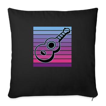 Ukuleles Vitage - Sofa pillowcase 17,3'' x 17,3'' (45 x 45 cm) - black - Front