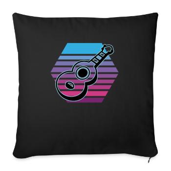 Ukuleles Vitage - Sofa pillowcase 17,3'' x 17,3'' (45 x 45 cm) - black - Front