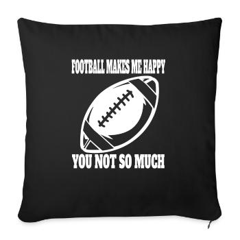 Entraîneur de football américain Fan de football - Housse de coussin décorative 45 x 45 cm - noir - Devant