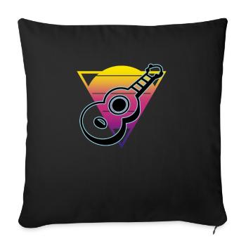 Ukuleles Vitage - Sofa pillowcase 17,3'' x 17,3'' (45 x 45 cm) - black - Front