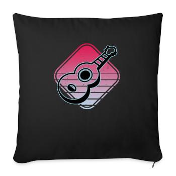 Ukuleles Vitage - Sofa pillowcase 17,3'' x 17,3'' (45 x 45 cm) - black - Front