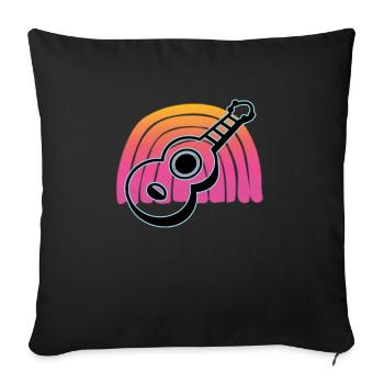 Ukuleles Vitage - Sofa pillowcase 17,3'' x 17,3'' (45 x 45 cm) - black - Front