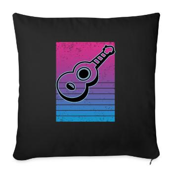Ukuleles Vitage - Sofa pillowcase 17,3'' x 17,3'' (45 x 45 cm) - black - Front