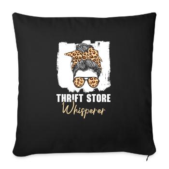 Thrift Store Whisperer Thrifting Chasse aux bonnes affaires - Housse de coussin décorative 45 x 45 cm - noir - Devant