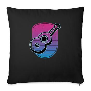 Ukulelen Vitage - Sofakissenbezug 45 x 45 cm - Schwarz - Vorne