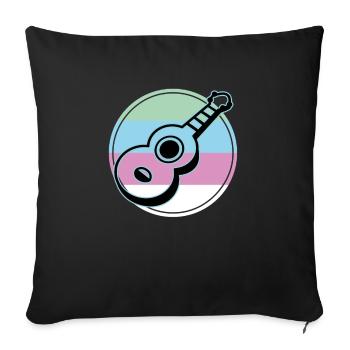 Ukulelen Vitage - Sofakissenbezug 45 x 45 cm - Schwarz - Vorne