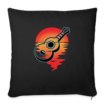 Ukuleles Vitage - Sofa pillowcase 17,3'' x 17,3'' (45 x 45 cm) - black - Front