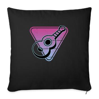 Ukulelen Vitage - Sofakissenbezug 45 x 45 cm - Schwarz - Vorne