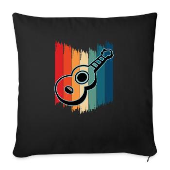 Ukulelen Vitage - Sofakissenbezug 45 x 45 cm - Schwarz - Vorne