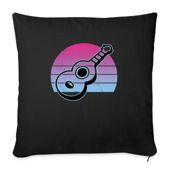 Ukulelen Vitage - Sofakissenbezug 45 x 45 cm - Schwarz - Vorne