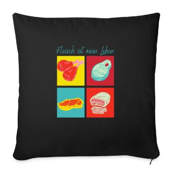 La viande mange la vie - Housse de coussin décorative 45 x 45 cm - noir - Devant