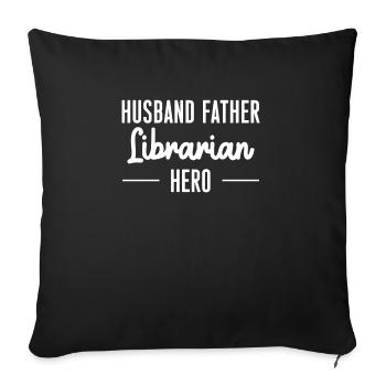 Mari Père Bibliothécaire Héros Chemise Vater - Housse de coussin décorative 45 x 45 cm - noir - Devant