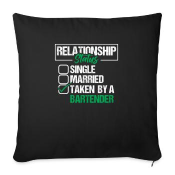 Bartender Relationship Status Shirt - Sofa pillowcase 17,3'' x 17,3'' (45 x 45 cm) - black - Front