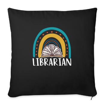 Librarian Shirt Geschenk - Sofakissenbezug 45 x 45 cm - Schwarz - Vorne