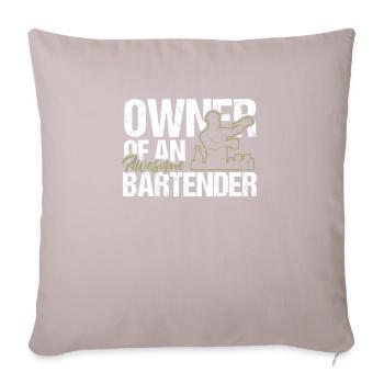 Propriétaire d’une chemise de barman géniale - Housse de coussin décorative 45 x 45 cm - taupe clair - Devant