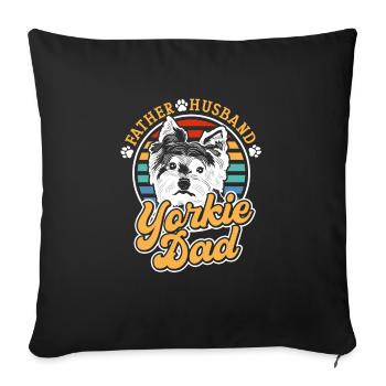 Yorkshire Terrier Yorkie Dog Cadeau - Housse de coussin décorative 45 x 45 cm - noir - Devant